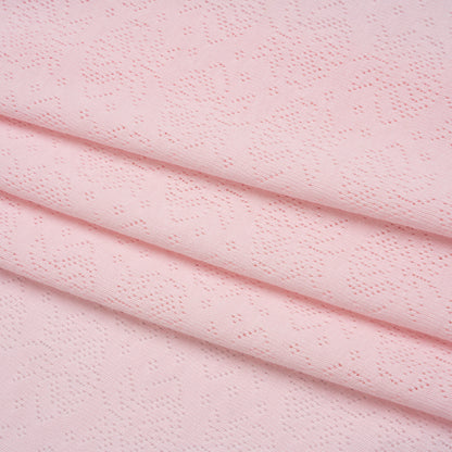 Cotton Pointelle Rib Knit - Blossom Pink Roses - Cassy Collection