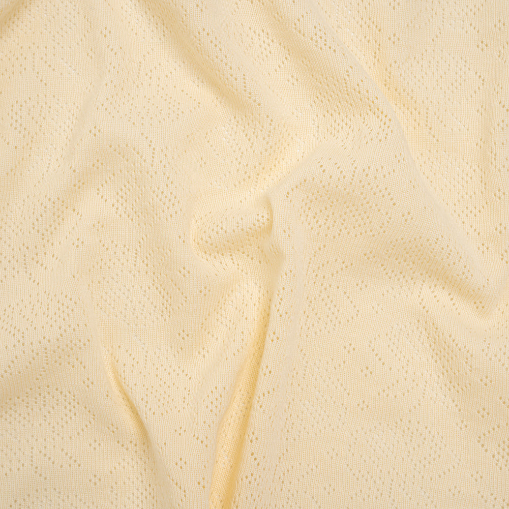 Cotton Pointelle Rib Knit - Light Sunshine Yellow Roses - Cassy Collection