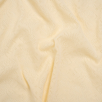 Cotton Pointelle Rib Knit - Light Sunshine Yellow Roses - Cassy Collection