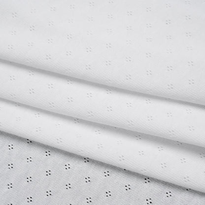 Cotton Pointelle Rib Knit - Powder White Diamonds - Cassy Collection