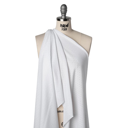 Cotton Pointelle Rib Knit - Powder White Diamonds - Cassy Collection