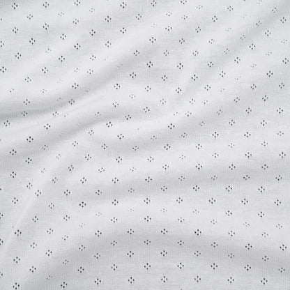Cotton Pointelle Rib Knit - Powder White Diamonds - Cassy Collection