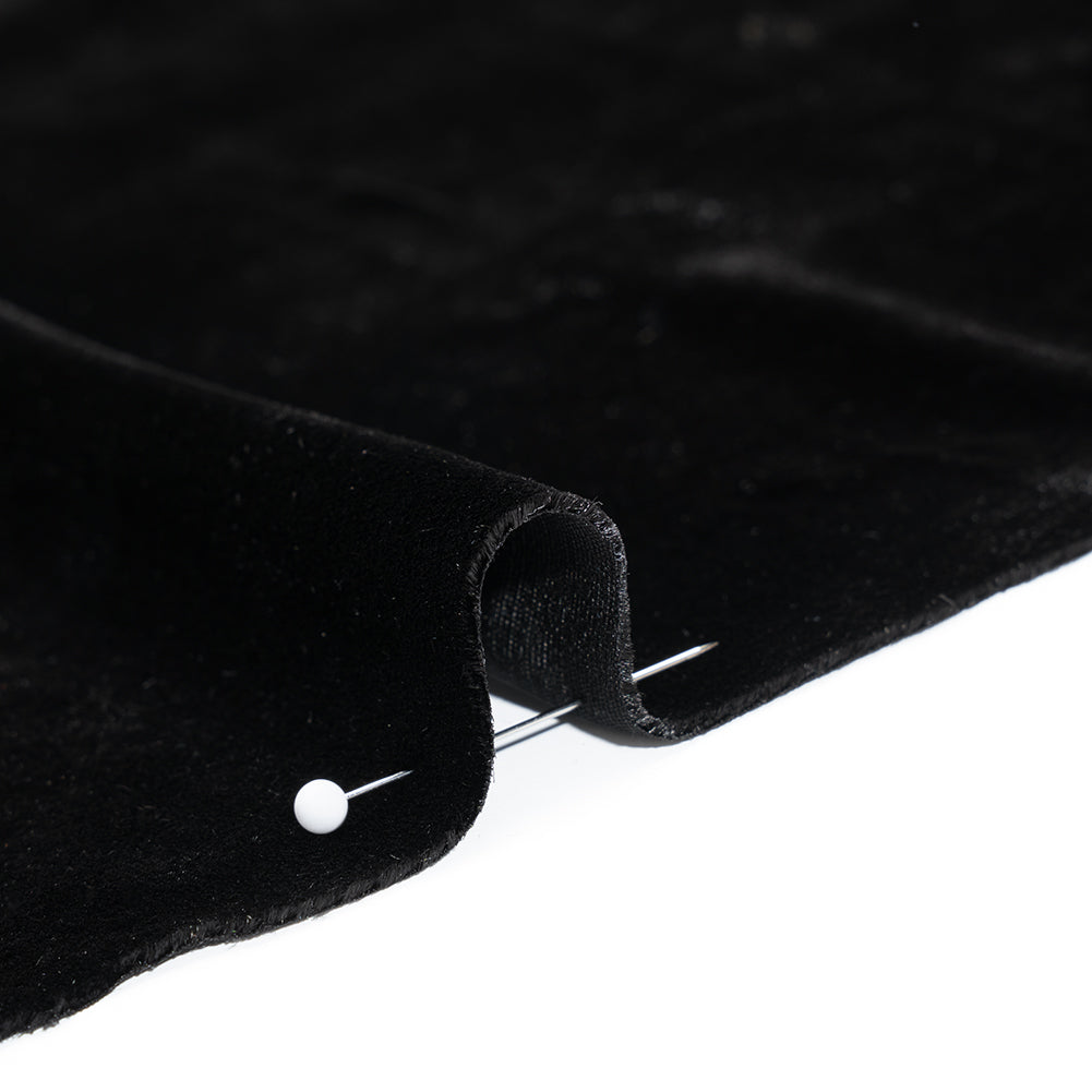 Silk and Rayon Velvet - Jet Black - Adelasia Collection Detail