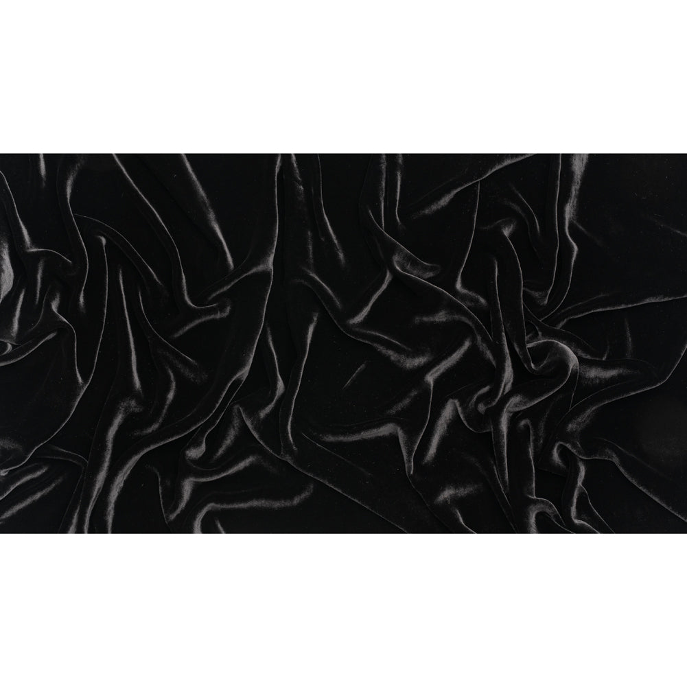 Silk and Rayon Velvet - Jet Black - Adelasia Collection - Full