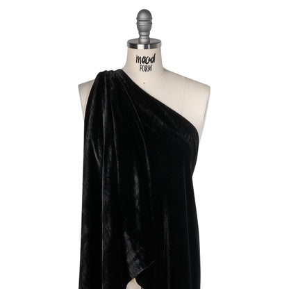 Silk and Rayon Velvet - Jet Black - Adelasia Collection Drape