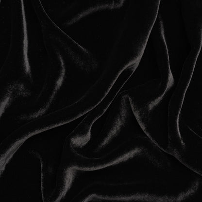 Silk and Rayon Velvet - Jet Black - Adelasia Collection