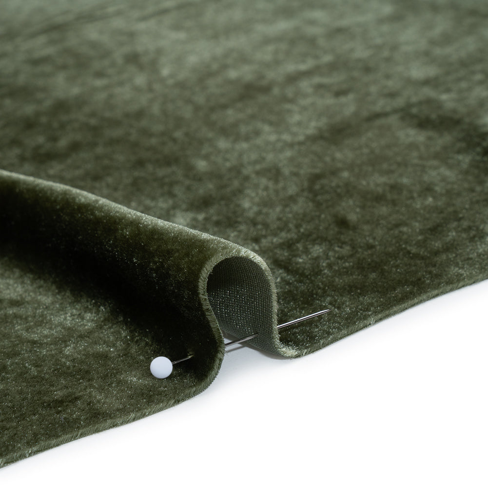 Silk and Rayon Velvet - Thyme - Adelasia Collection Detail