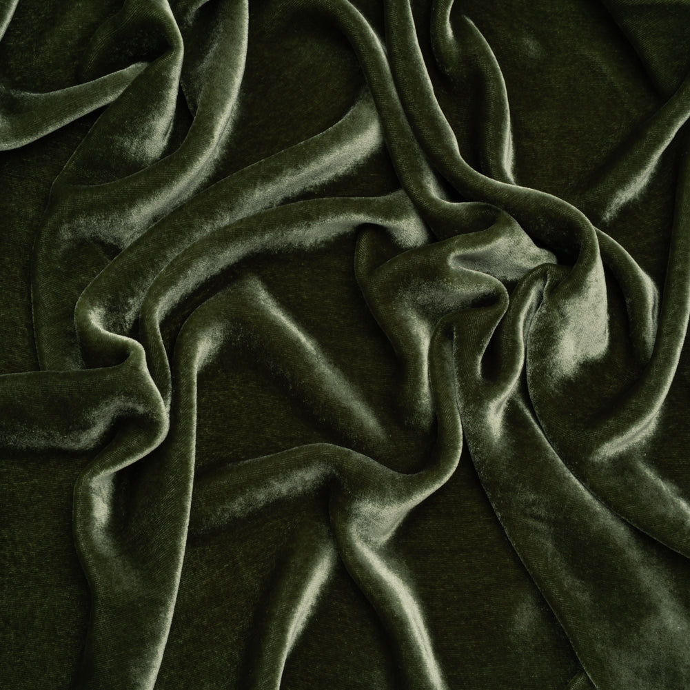 Silk and Rayon Velvet - Thyme - Adelasia Collection
