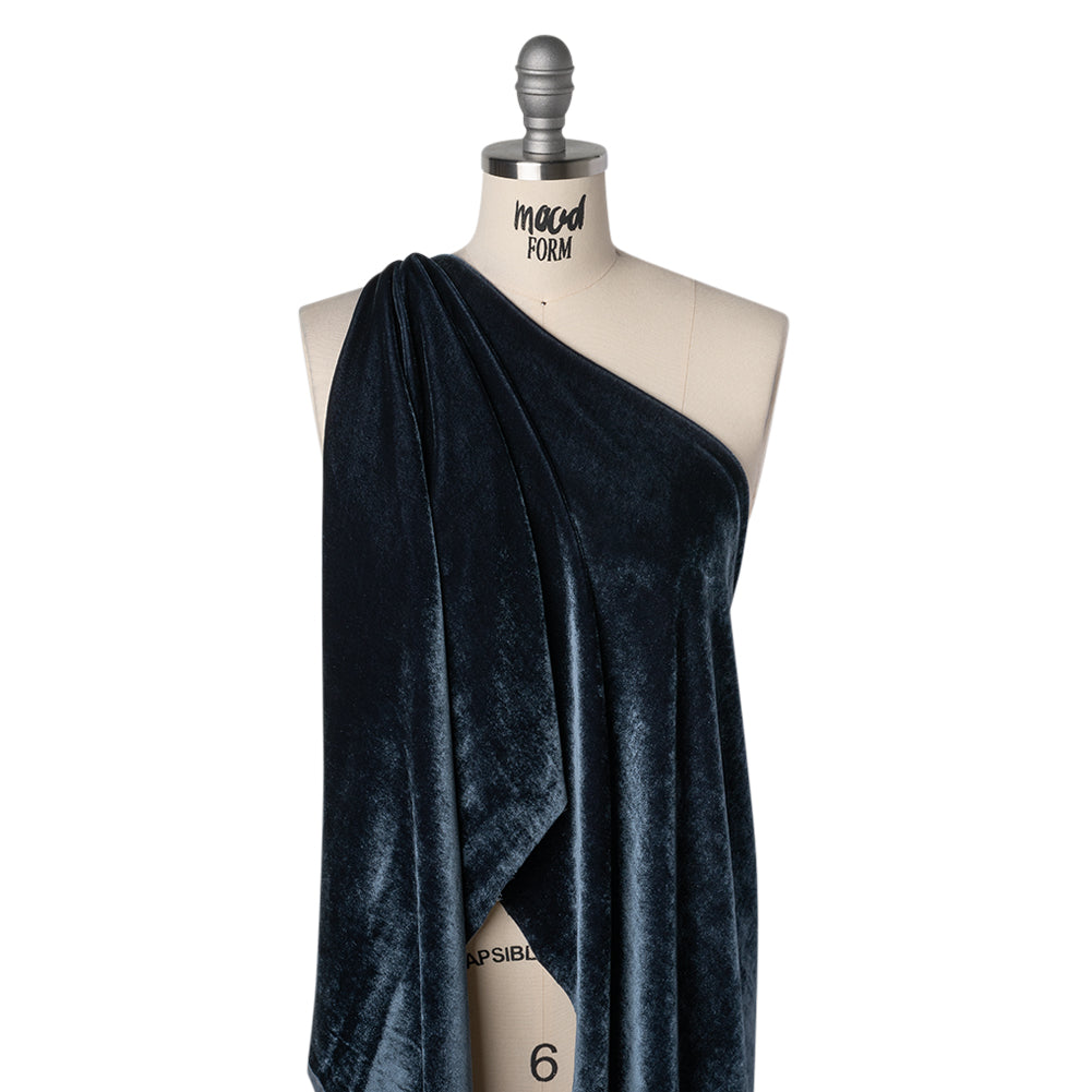 Silk and Rayon Velvet - Midnight Blue - Adelasia Collection Drape