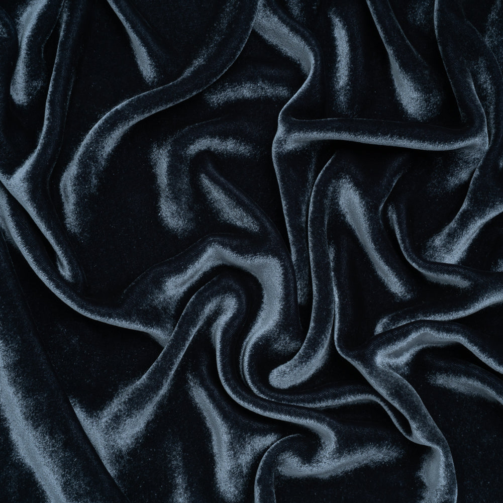 Silk and Rayon Velvet - Midnight Blue - Adelasia Collection