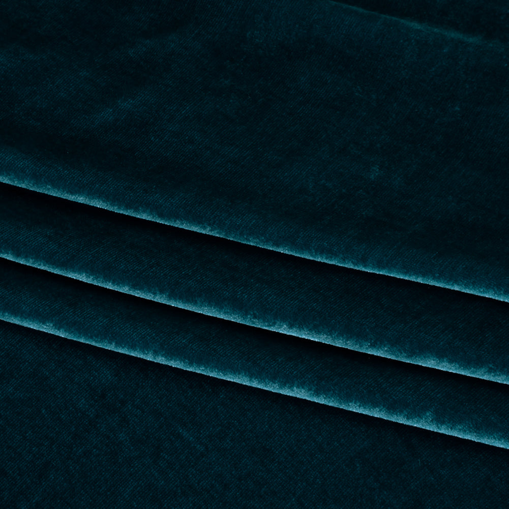 Silk and Rayon Velvet - Blue Coral - Adelasia Collection Folded