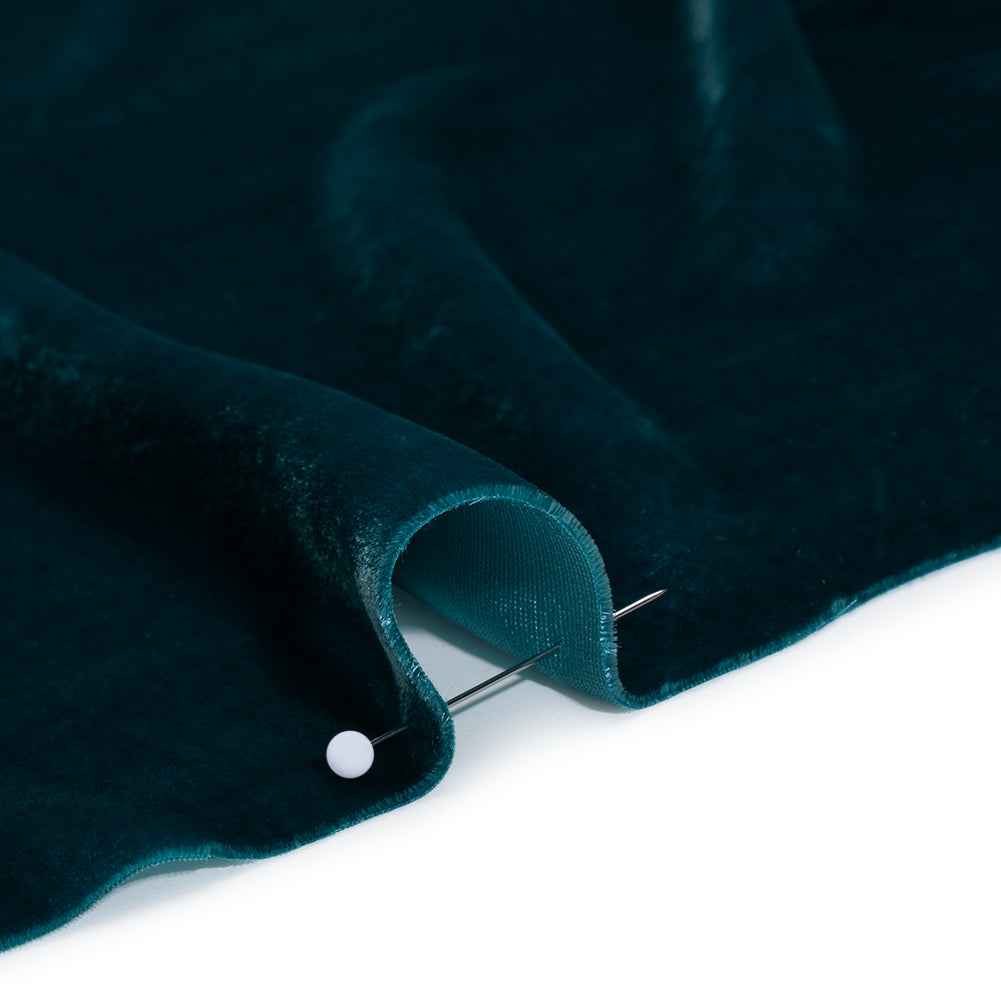Silk and Rayon Velvet - Blue Coral - Adelasia Collection Detail