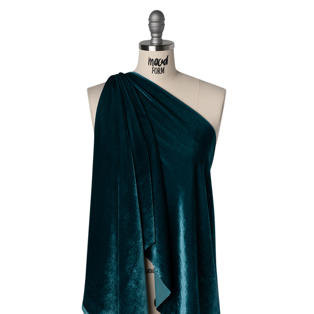 Silk and Rayon Velvet - Blue Coral - Adelasia Collection Drape
