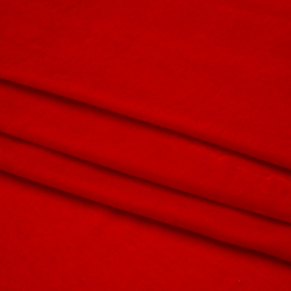 Silk and Rayon Velvet - Fiery Red - Adelasia Collection Folded