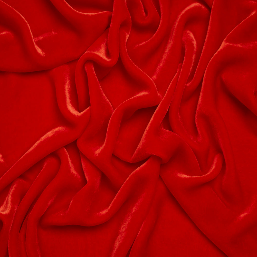 Silk and Rayon Velvet - Fiery Red - Adelasia Collection