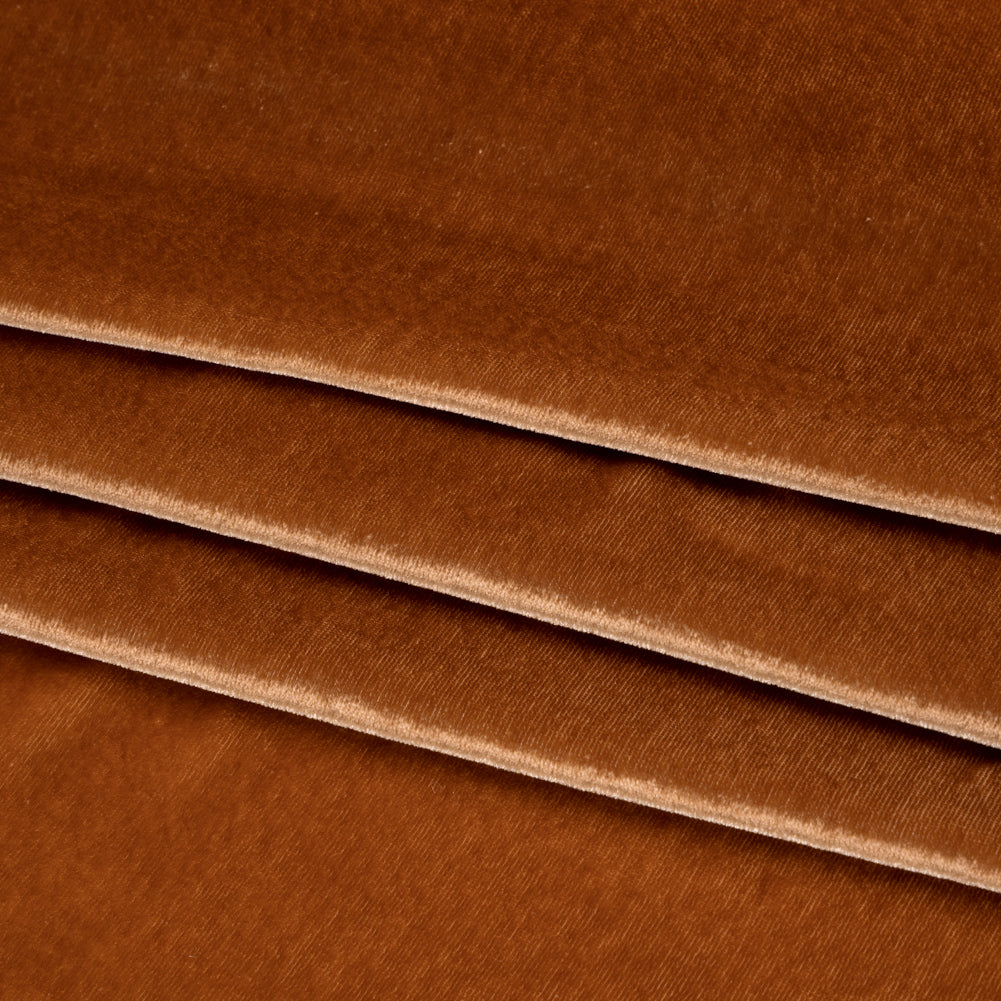 Silk and Rayon Velvet - Mocha Mousse - Adelasia Collection Folded