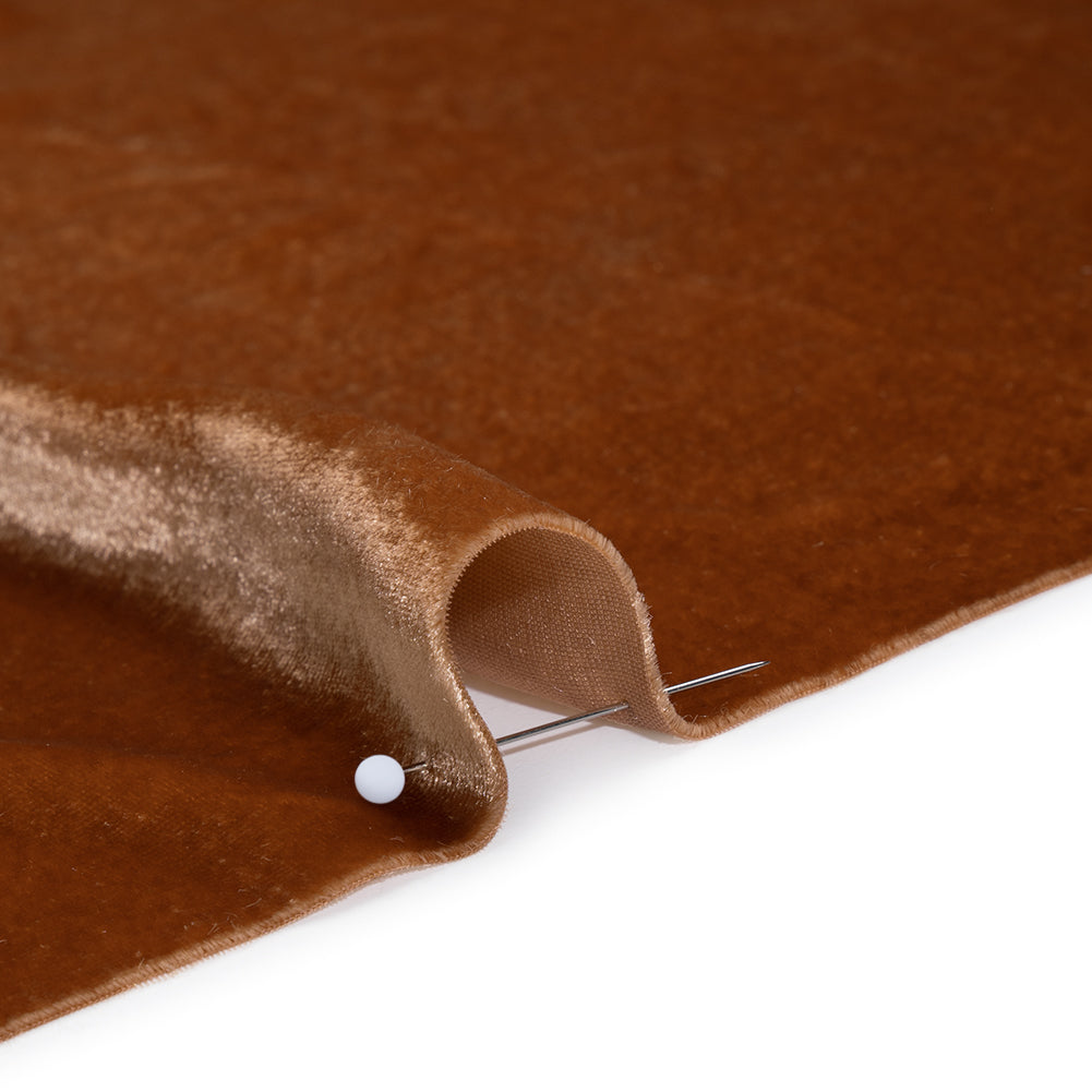Silk and Rayon Velvet - Mocha Mousse - Adelasia Collection Detail
