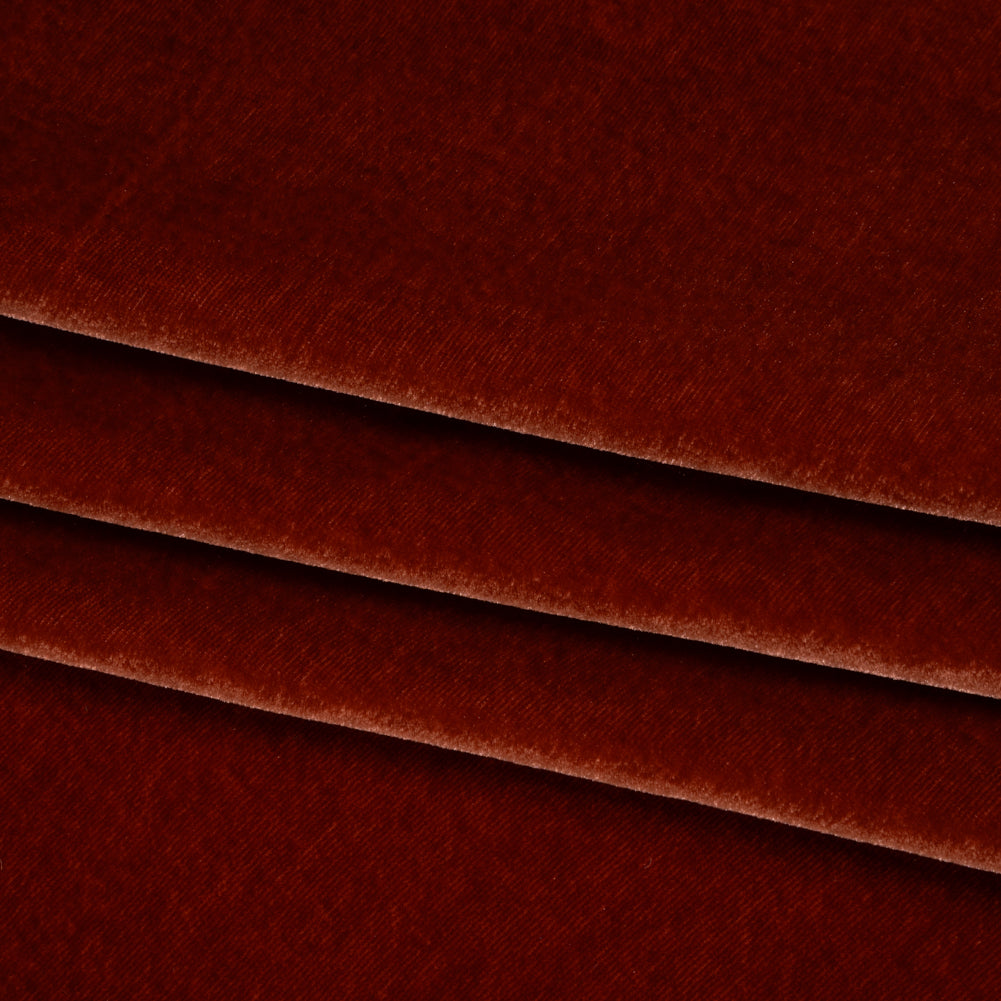 Silk and Rayon Velvet - Ruby Wine - Adelasia Collection Folded