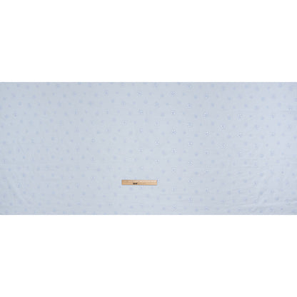 Embroidered Eyelet Cotton Voile - Pale Blue Floating Flowers - Naomi Collection