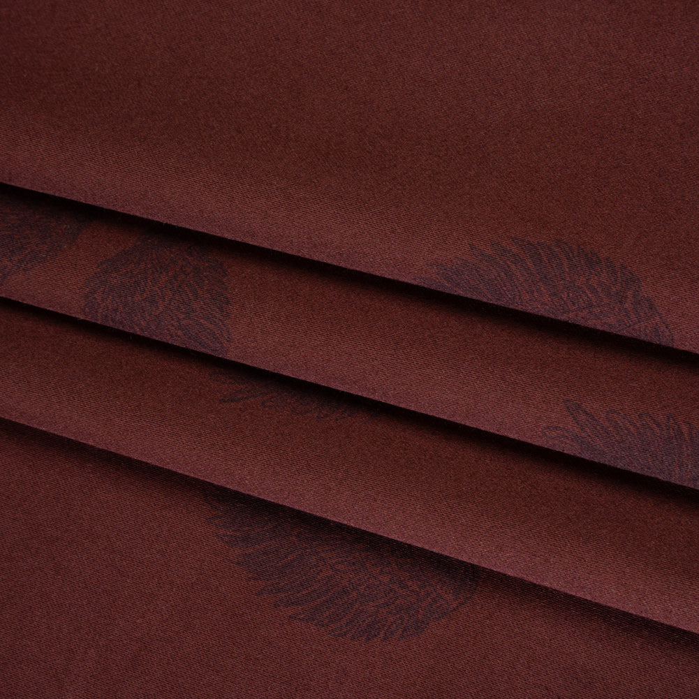 Stretch Cotton Sateen Print by Max Alexander - Bordeux and Burgundy Wings Folded
