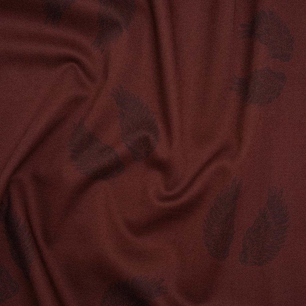 Stretch Cotton Sateen Print by Max Alexander - Bordeux and Burgundy Wings