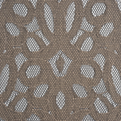Polyester Lace - Black and Taupe Abstract Floral