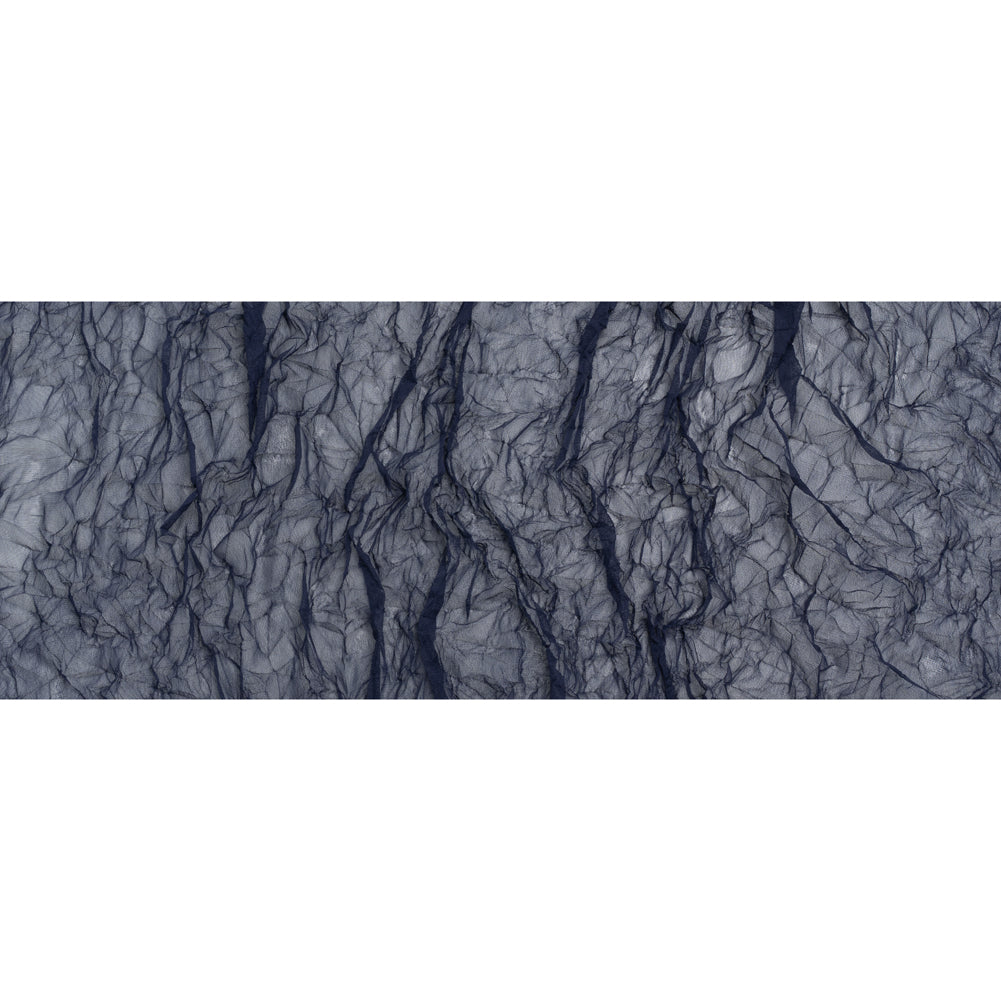 Crinkled Polyester Mesh - Navy Blue - Full