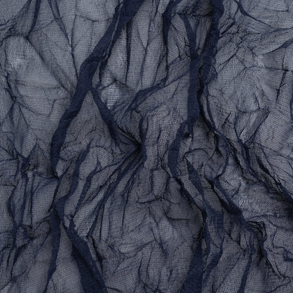 Crinkled Polyester Mesh - Navy Blue
