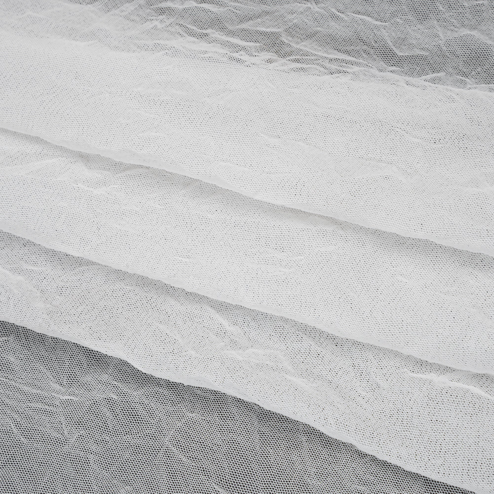 Crinkled Polyester Mesh - Off White - Folded