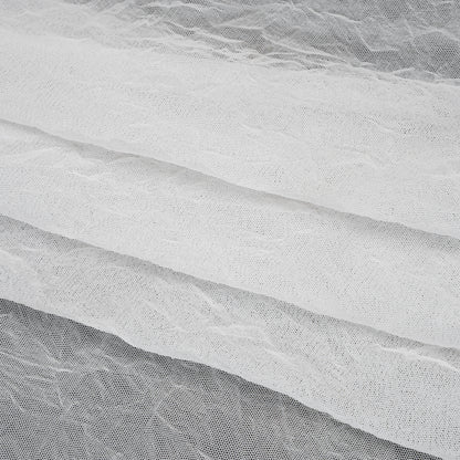 Crinkled Polyester Mesh - Off White