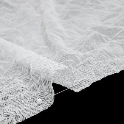Crinkled Polyester Mesh - Off White