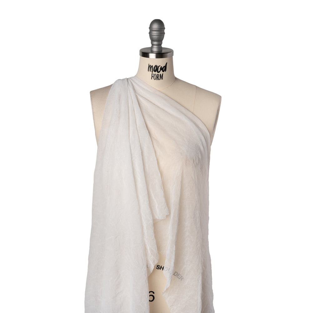 Crinkled Polyester Mesh - Off White - Drape