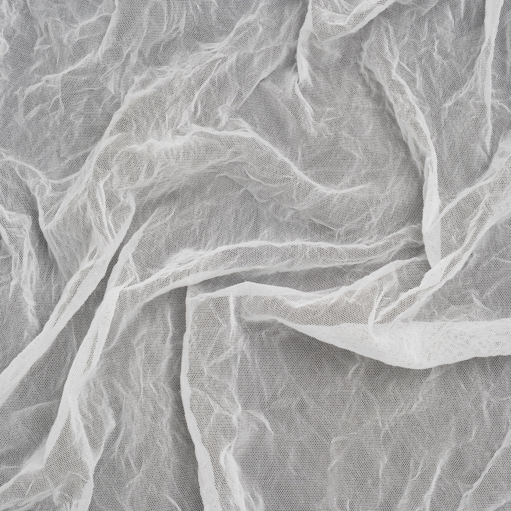 Crinkled Polyester Mesh - Off White