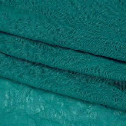 Crinkled Polyester Mesh - Teal Green