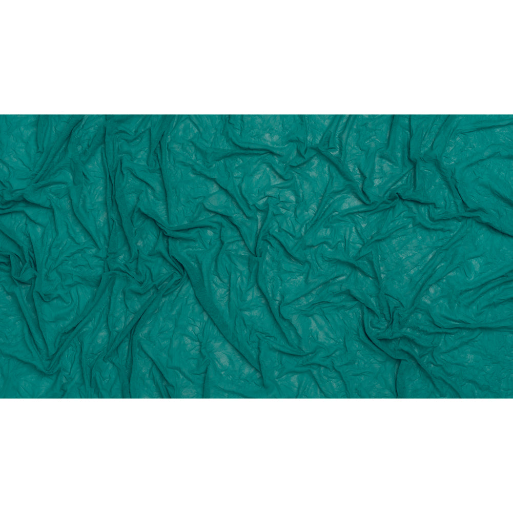 Crinkled Polyester Mesh - Teal Green - Full