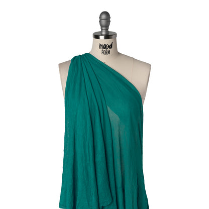 Crinkled Polyester Mesh - Teal Green