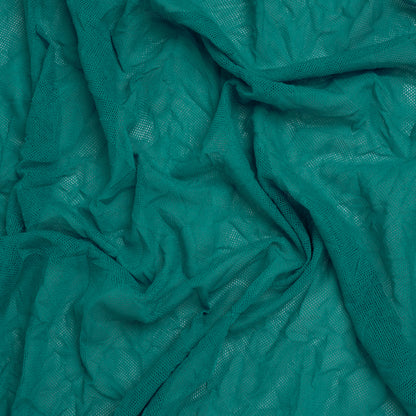 Crinkled Polyester Mesh - Teal Green
