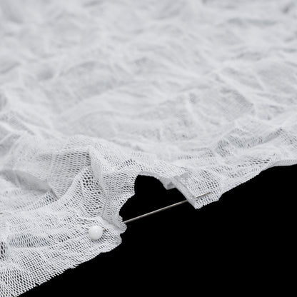 Crinkled Polyester Mesh - White