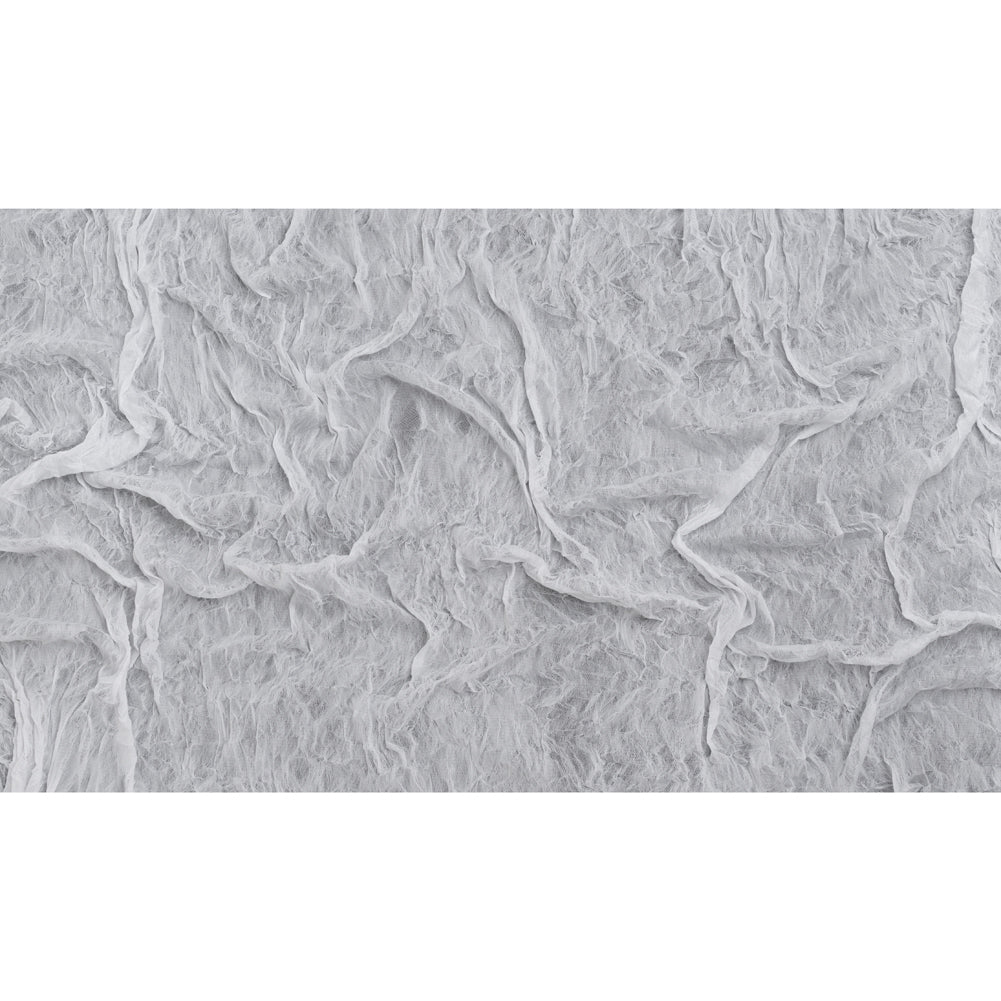 Crinkled Polyester Mesh - White - Full