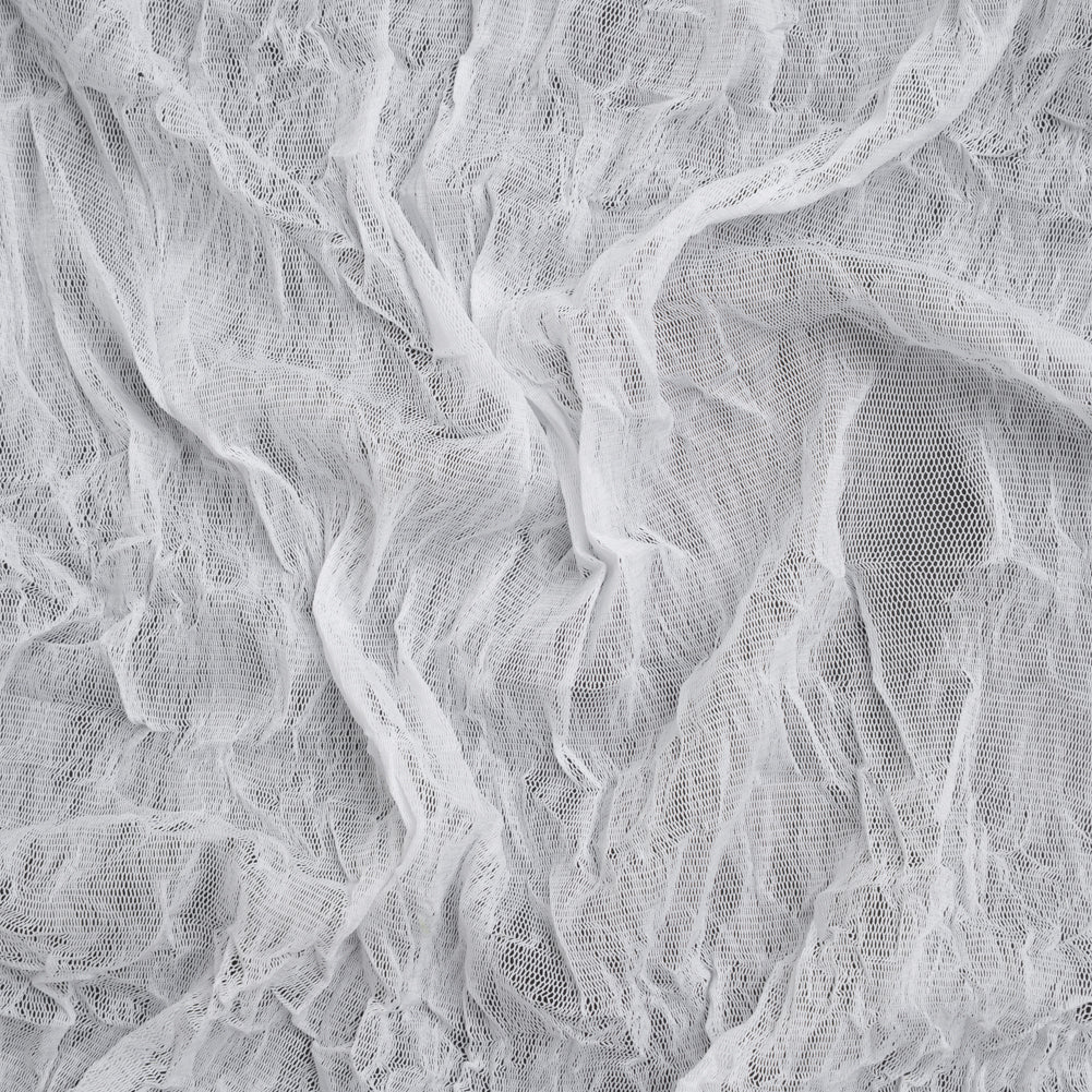 Crinkled Polyester Mesh - White