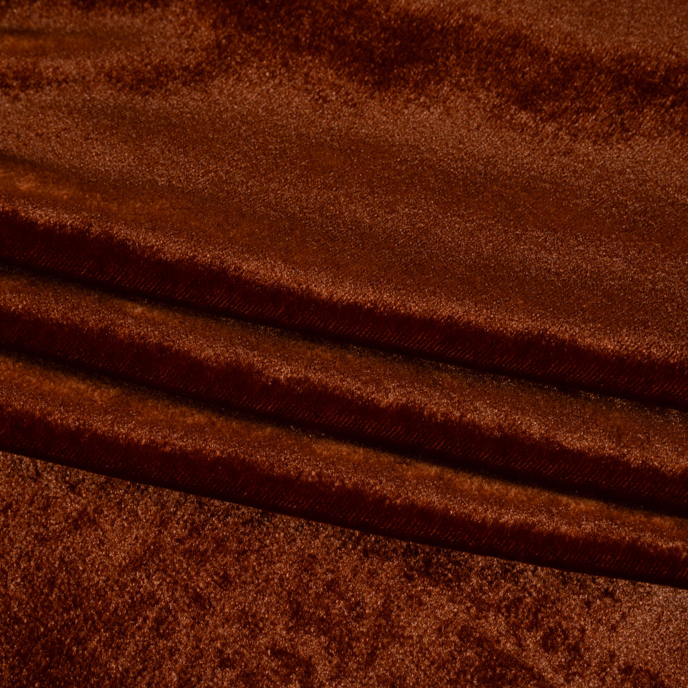 Silk and Rayon Velvet - Cinnamon Rust - Adelasia Collection - Folded