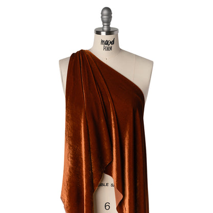 Silk and Rayon Velvet - Cinnamon Rust - Adelasia Collection