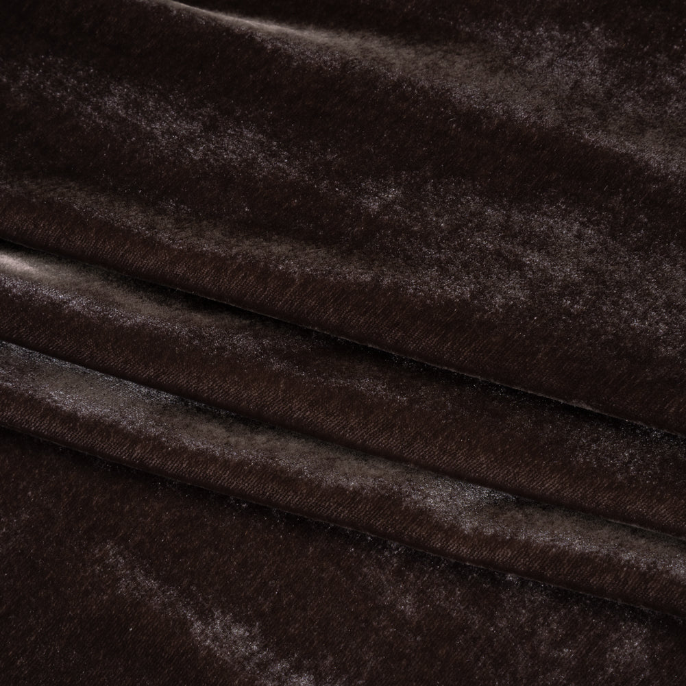 Silk and Rayon Velvet - Coffee Bean - Adelasia Collection - Folded