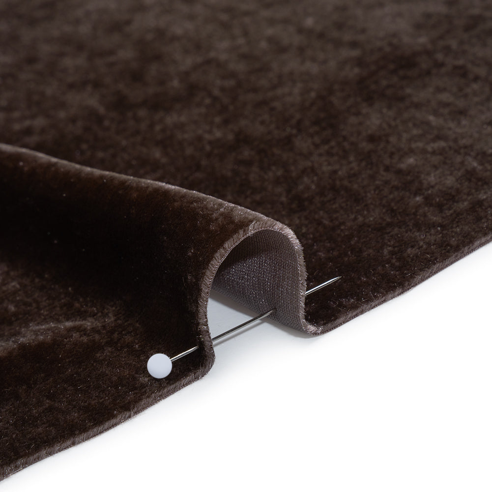 Silk and Rayon Velvet - Coffee Bean - Adelasia Collection - Detail