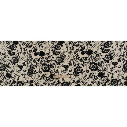 Rayon Challis Print - Black and Cream Floral - Deadstock