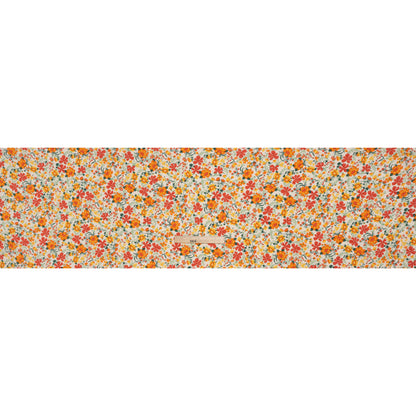 Rayon Challis Print - Vibrant Orange, Autumn Red and Sunny Yellow Floral - Deadstock