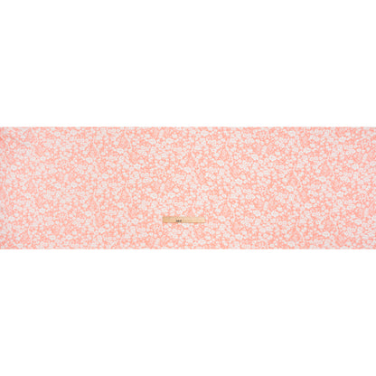 Rayon Challis Print - Salmon Pink and White Floral - Deadstock