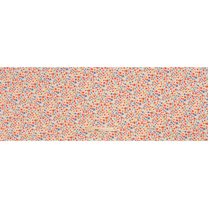 Rayon Challis Print - Vivid Red and Country Blue Floral - Deadstock