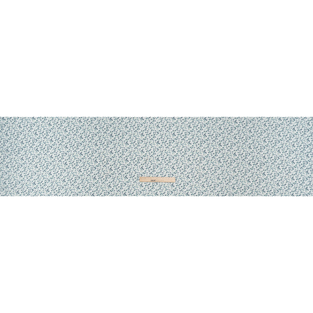 Rayon Challis Print - Navy Blue and Mint Green Abstract Geometric - Deadstock - Full