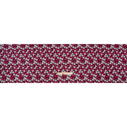 Rayon Challis Print - Black, Fuchsia Pink and White Painterly Floral - Deadstock